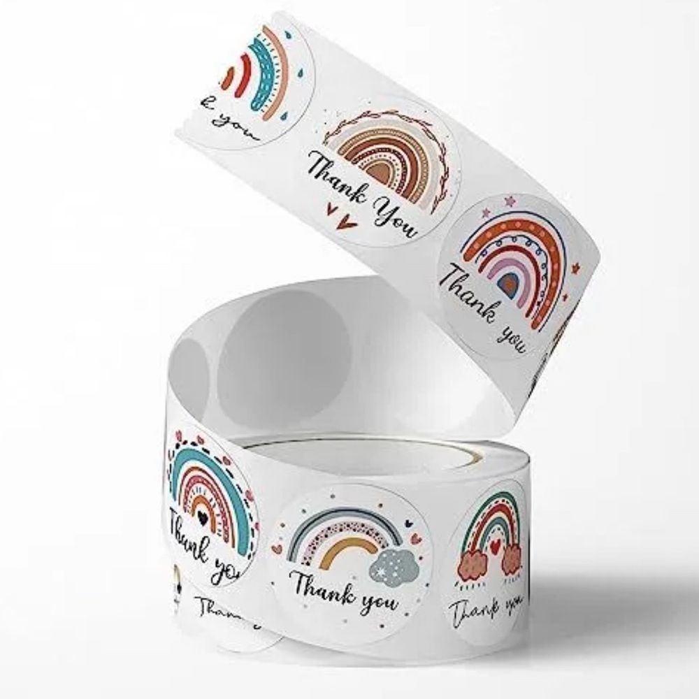 Boho Thank You Stickers Roll,Cute Thank You Tape Stickers for​​ small business - Picture 4 of 7